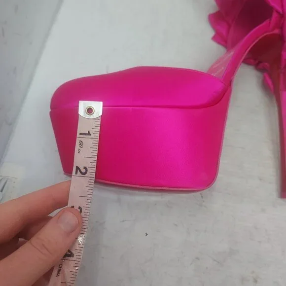 CHRISTIAN LOUBOUTIN Pink Maria Frou Alta Satin Platform Pump Shoe - Picture 13 of 14